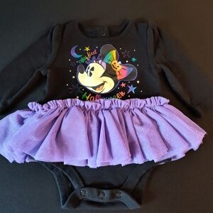 Disney Black and Purple Halloween Sparkly Onesie Dress